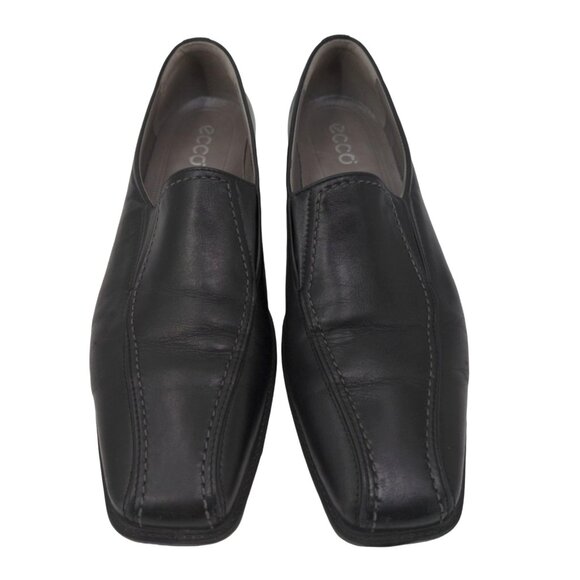Ecco Heel Pump Women US 9 9.5 EU 40 Black Slip On Comfort Leather Career Classic - Picture 2 of 10